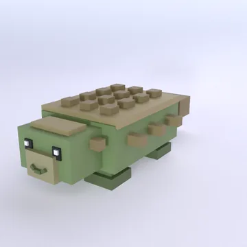 Ankylosaurus: blocky low-poly 3D model