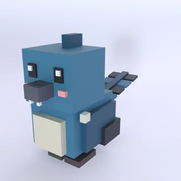 Archaeopteryx: blocky low-poly 3D model