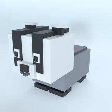 Badger: blocky low-poly 3D model from Cube Pets Mega Pack 3