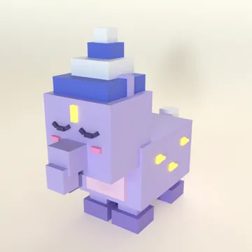 Baku: blocky low-poly 3D model