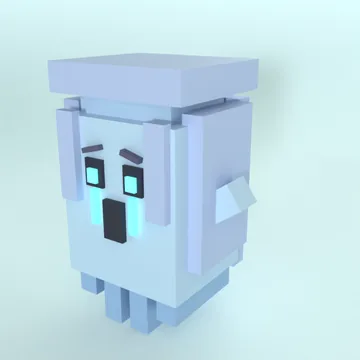 Banshee: blocky low-poly 3D model