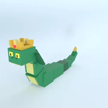 Basilisk: blocky low-poly 3D model