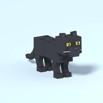 Black Panther: blocky low-poly 3D model