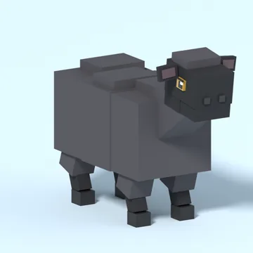 Black Sheep: blocky low-poly 3D model