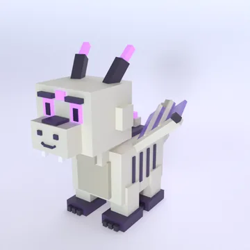 Bone Dragon: blocky low-poly 3D model from Cube Pets Mega Pack 3
