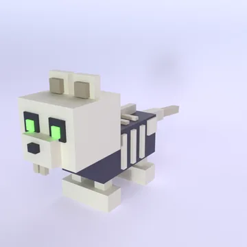 Bone Rat: blocky low-poly 3D model