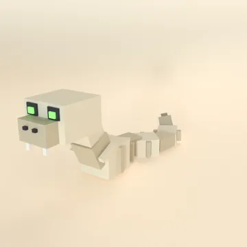 Bone Serpent: blocky low-poly 3D model