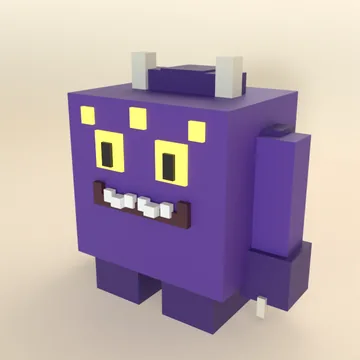 Boogeyman: blocky low-poly 3D model