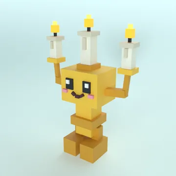 Candelabra: blocky low-poly 3D model