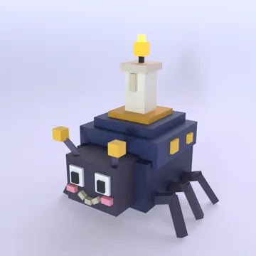 Candle Bug: blocky low-poly 3D model