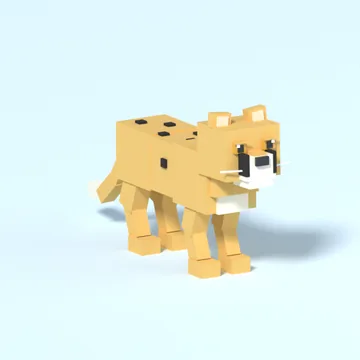 Cheetah: blocky low-poly 3D model