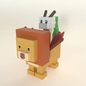 Chimera: blocky low-poly 3D model
