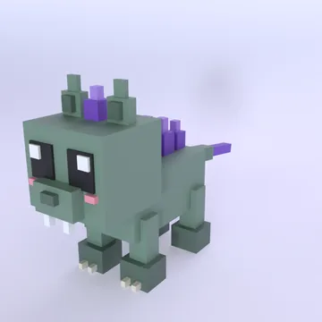 Chupacabra: blocky low-poly 3D model