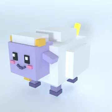 Cloud Sheep: blocky low-poly 3D model
