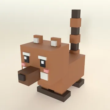 Coati: blocky low-poly 3D model