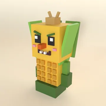 Cob Goblin: blocky low-poly 3D model