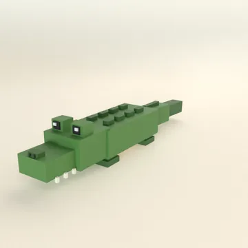 Crocodile: blocky low-poly 3D model