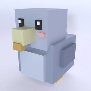 Dodo: blocky low-poly 3D model