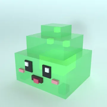 Ecto Slime: blocky low-poly 3D model