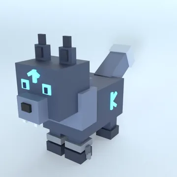Fenrir: blocky low-poly 3D model