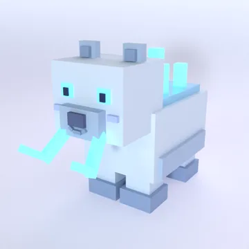 Frost Behemoth: blocky low-poly 3D model