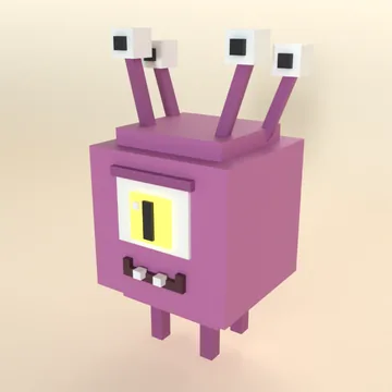 Gazer: blocky low-poly 3D model