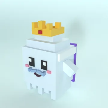Ghost King: blocky low-poly 3D model