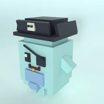 Ghost Pirate: blocky low-poly 3D model