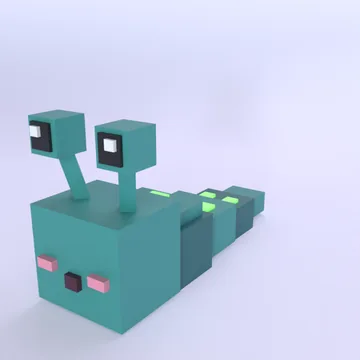 Gloom Slug: blocky low-poly 3D model