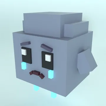 Gloomy Ghost: blocky low-poly 3D model