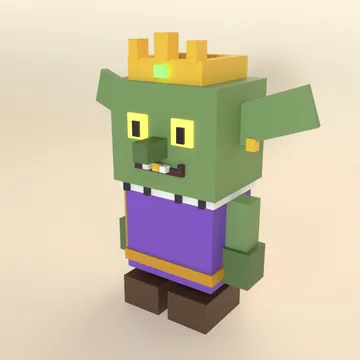 Goblin King: blocky low-poly 3D model