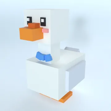 Goose: blocky low-poly 3D model