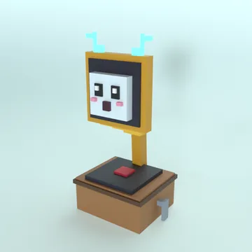 Gramophone Ghost: blocky low-poly 3D model