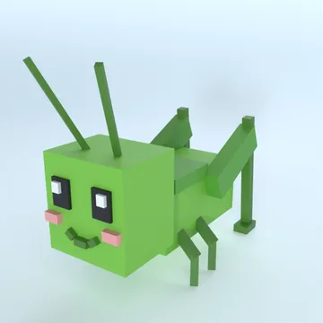 Grasshopper: blocky low-poly 3D model
