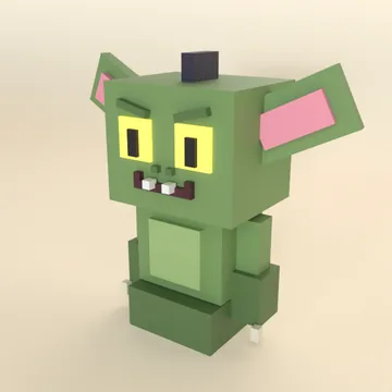 Gremlin: blocky low-poly 3D model