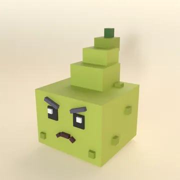 Grumpkin: blocky low-poly 3D model
