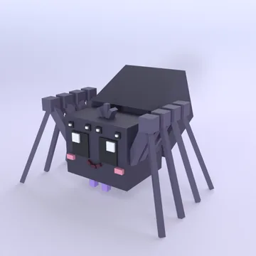 Itsy Spider: blocky low-poly 3D model