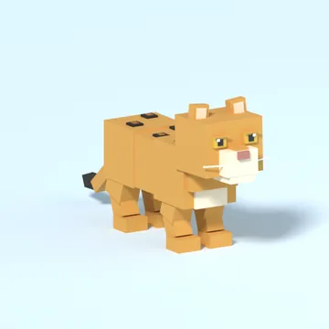 Jaguar: blocky low-poly 3D model