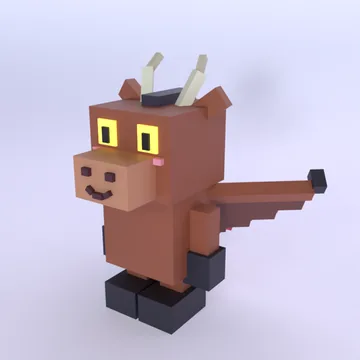 Jersey Devil: blocky low-poly 3D model
