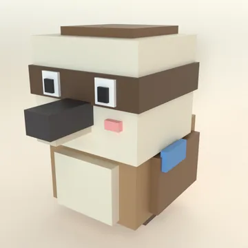 Kookaburra: blocky low-poly 3D model