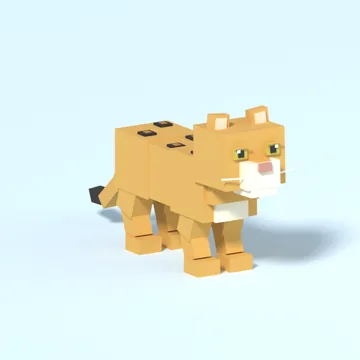 Leopard: blocky low-poly 3D model from Animated Cube Big Cats