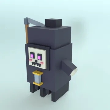 Lil' Reaper: blocky low-poly 3D model