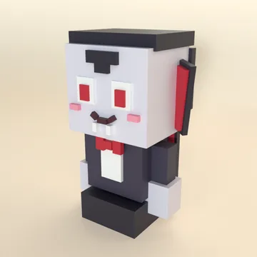 Lil' Vampire: blocky low-poly 3D model