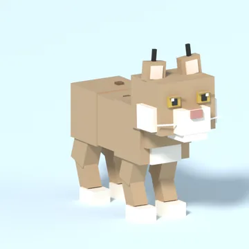 Lynx: blocky low-poly 3D model