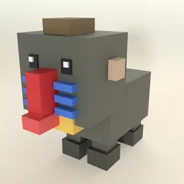 Mandrill: blocky low-poly 3D model