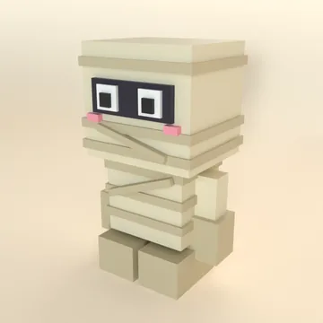 Mini Mummy: blocky low-poly 3D model