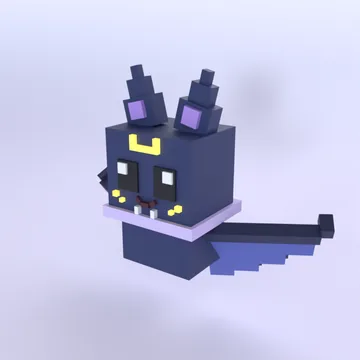 Moon Bat: blocky low-poly 3D model