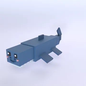 Mosasaurus: blocky low-poly 3D model