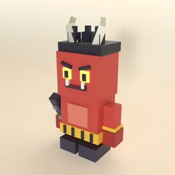 Oni: blocky low-poly 3D model