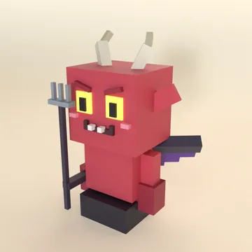 Patch Imp: blocky low-poly 3D model